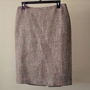Talbots Tweed Pencil Skirt in Cream, Black & Pink
